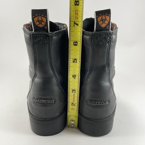 Ariat Devon III Zip Paddock Boot Girls Big Kids Youth Size 4 Black Leather - Picture 5 of 11